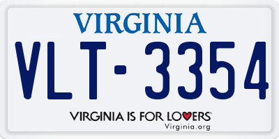 VA license plate VLT3354