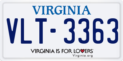 VA license plate VLT3363