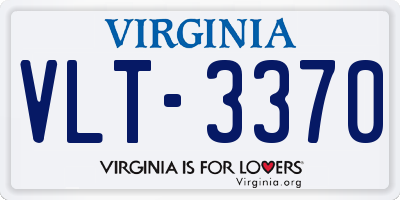VA license plate VLT3370