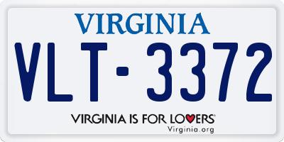 VA license plate VLT3372