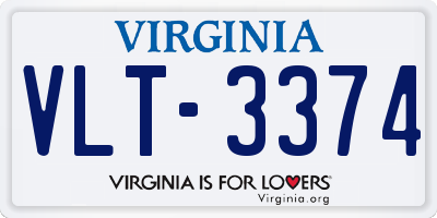 VA license plate VLT3374