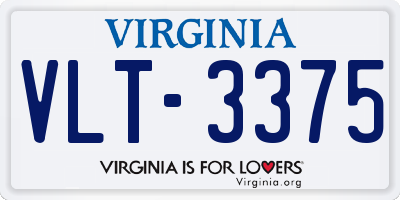 VA license plate VLT3375