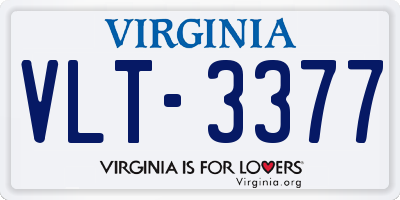 VA license plate VLT3377