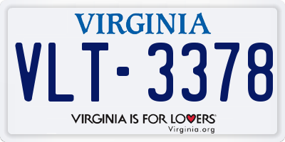 VA license plate VLT3378