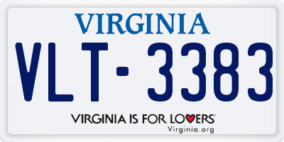 VA license plate VLT3383
