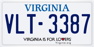 VA license plate VLT3387