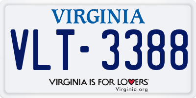 VA license plate VLT3388