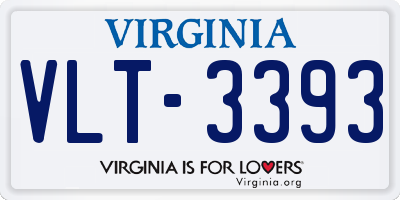 VA license plate VLT3393