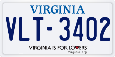 VA license plate VLT3402