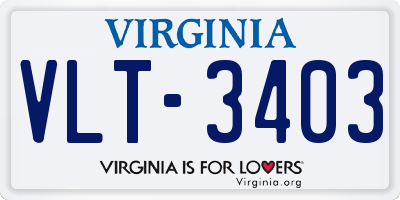 VA license plate VLT3403