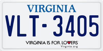 VA license plate VLT3405