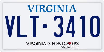 VA license plate VLT3410