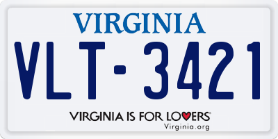 VA license plate VLT3421