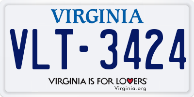 VA license plate VLT3424
