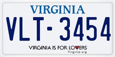 VA license plate VLT3454