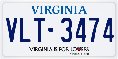 VA license plate VLT3474