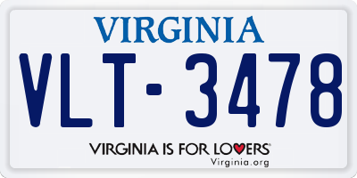 VA license plate VLT3478