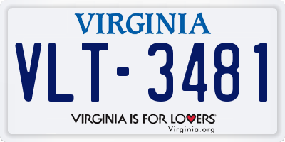 VA license plate VLT3481