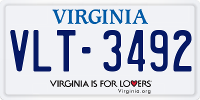 VA license plate VLT3492