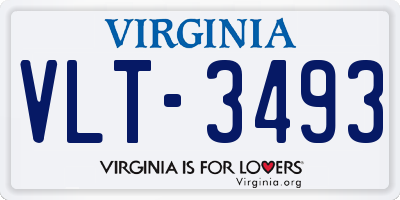 VA license plate VLT3493