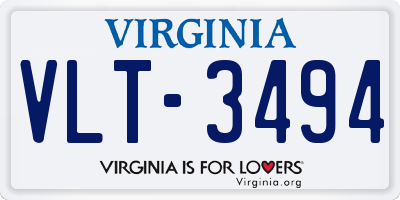 VA license plate VLT3494