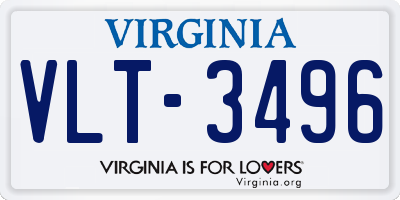 VA license plate VLT3496