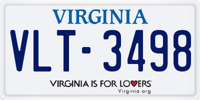 VA license plate VLT3498