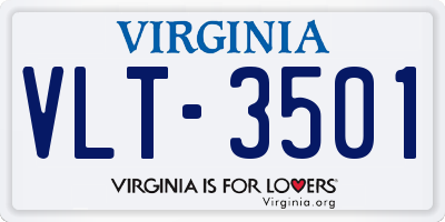 VA license plate VLT3501