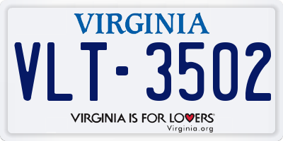VA license plate VLT3502