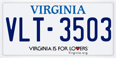 VA license plate VLT3503
