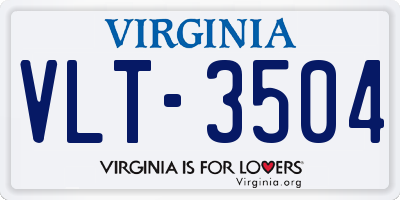 VA license plate VLT3504