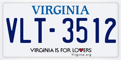 VA license plate VLT3512