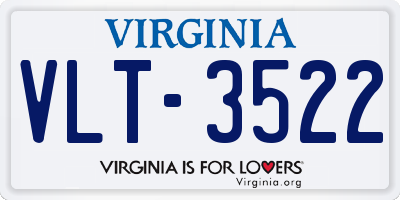 VA license plate VLT3522