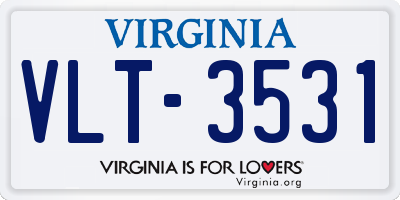 VA license plate VLT3531