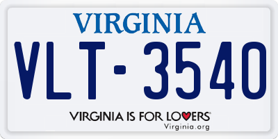 VA license plate VLT3540