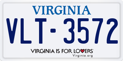 VA license plate VLT3572