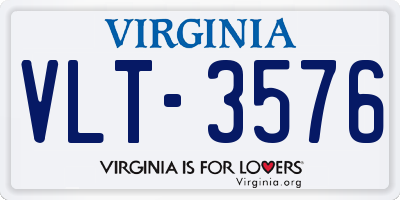 VA license plate VLT3576