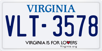 VA license plate VLT3578