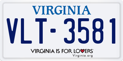 VA license plate VLT3581