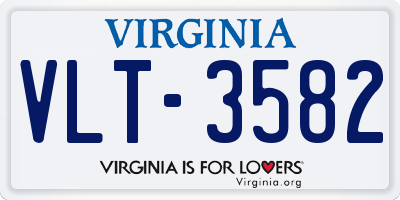 VA license plate VLT3582