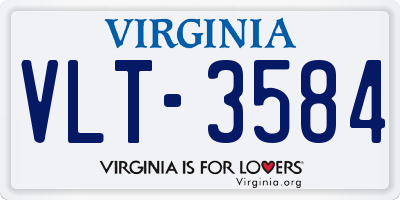 VA license plate VLT3584
