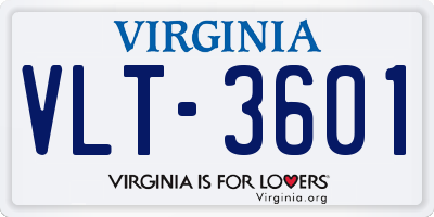 VA license plate VLT3601