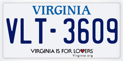 VA license plate VLT3609