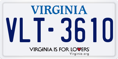 VA license plate VLT3610