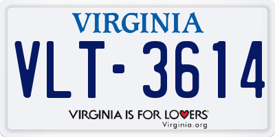 VA license plate VLT3614