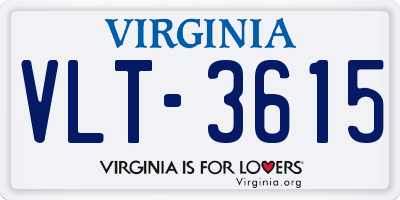 VA license plate VLT3615