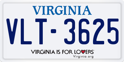 VA license plate VLT3625