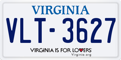 VA license plate VLT3627