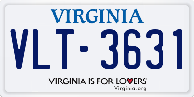 VA license plate VLT3631