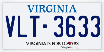 VA license plate VLT3633